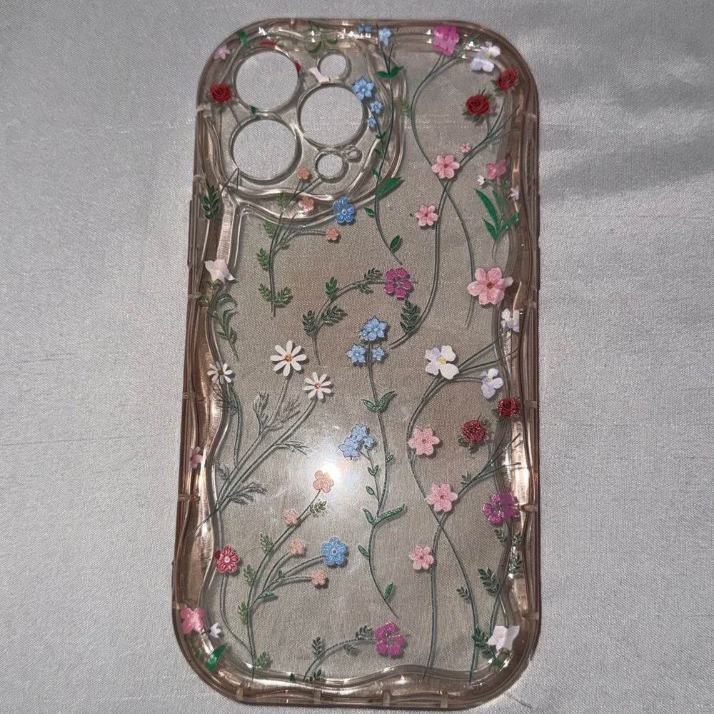 Floral Clear Phone Case - Picture 1 of 3